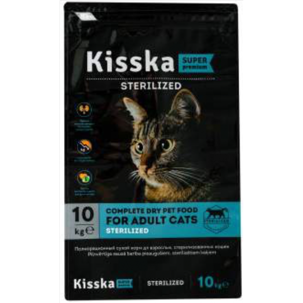 Granuly pre mačky pre všetky kastrované plemená KISSka 10 kg - Kliknutím zobrazíte detail obrázku.