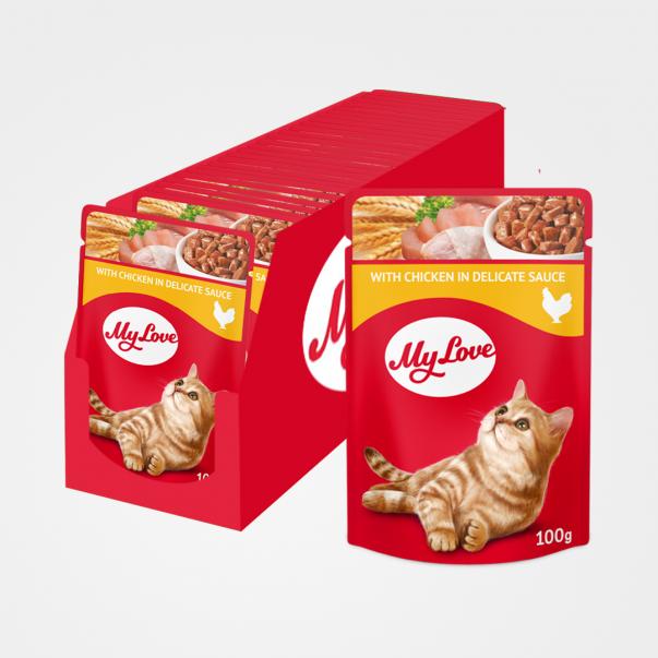 My Love kapsička pre mačky s kuracím mäsom v jemnej omáčke 24x100 g (0903) - Kliknutím zobrazíte detail obrázku.
