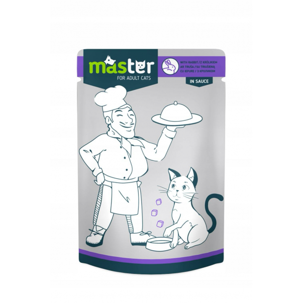 MASTER Pre dospelých mačiek s králikom 80g (0331) - Kliknutím zobrazíte detail obrázku.