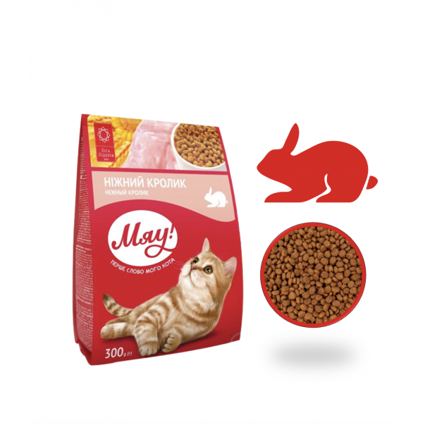Miau! pre dospelé mačky s králikom 300g (4546) - Kliknutím zobrazíte detail obrázku.