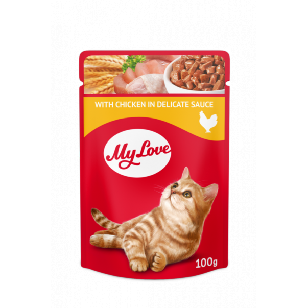 Kapsička pre mačky My Love S kuracím mäsom v jemnej omáčke 100 g - Kliknutím zobrazíte detail obrázku.