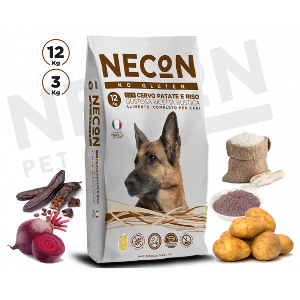 Granule pre dospelých psov všetkych plemien, bezlepkový NECON No Gluten DOG TESTY s JELEŇOM 3 kg - Kliknutím zobrazíte detail obrázku.