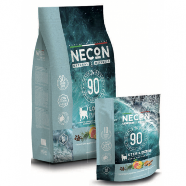 NECON Linea Natural Wellness. Pre dospelé sterilizované mačky. Oceánske ryby a krill 400g (3185) - Kliknutím zobrazíte detail obrázku.