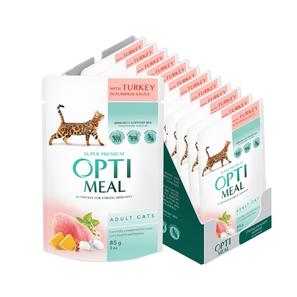 OPTIMEAL™ Superpremium kapsička pre mačky s morčacim mäsom v tekvicovej omáčke 12x85g (0531*) - Kliknutím zobrazíte detail obrázku.