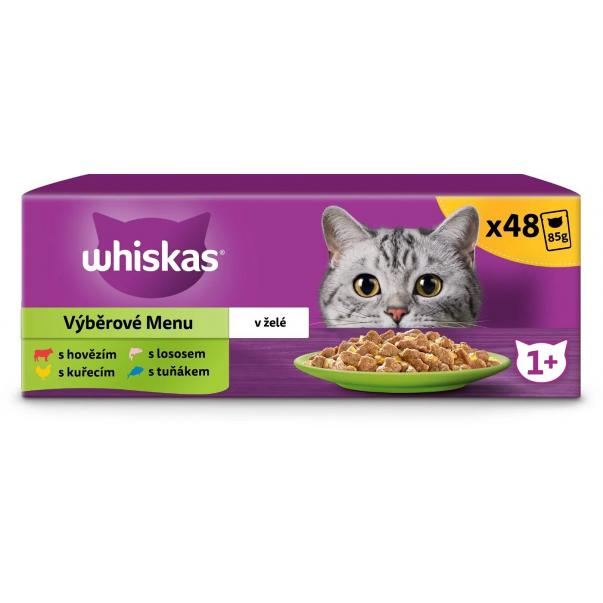 Whiskas kapsičky výberové menu v želé pre dospelé mačky 48× 85 g - Kliknutím zobrazíte detail obrázku.