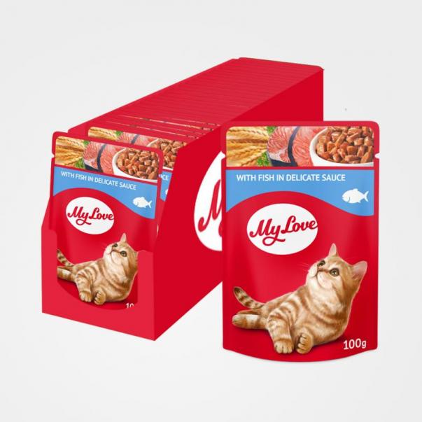 My Love kapsička pre mačky S rybou v jemnej omáčke 24x100 g (0901) - Kliknutím zobrazíte detail obrázku.