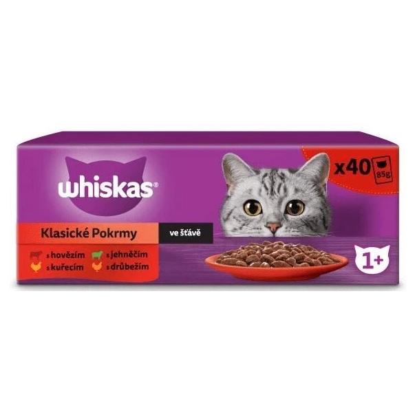 Whiskas kapsičky klasický výber v šťave pre dospelé mačky 40 × 85 g - Kliknutím zobrazíte detail obrázku.