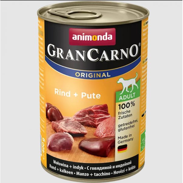 Animonda Gran Carno Fleisch Plus Adult hovädzie & morka 400g - Kliknutím zobrazíte detail obrázku.