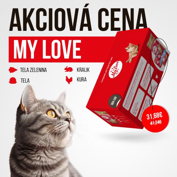 My Love kapsičky pre mačky 4 príchute SET1 (96x100g) 9,6kg - Kliknutím zobrazíte detail obrázku.