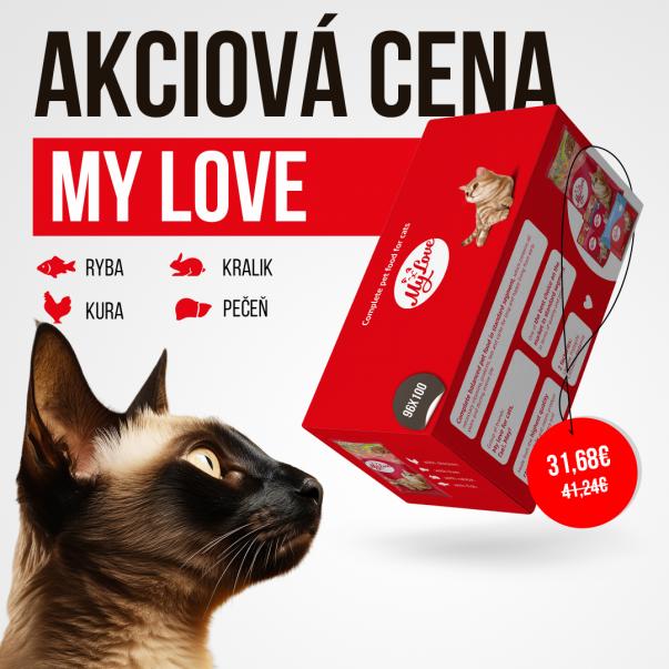 My Love kapsičky pre mačky 4 príchute SET 4 (96x100g) 9,6kg - Kliknutím zobrazíte detail obrázku.