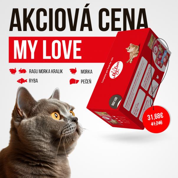 My Love kapsičky pre mačky 4 príchute SET5 (96x100g) 9,6kg - Kliknutím zobrazíte detail obrázku.