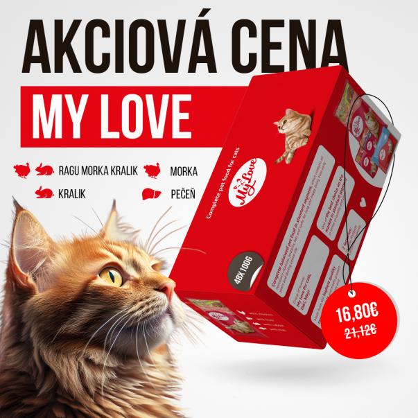 My Love kapsičky pre mačky 4 príchute SET1 (48x100g) 4,8kg - Kliknutím zobrazíte detail obrázku.