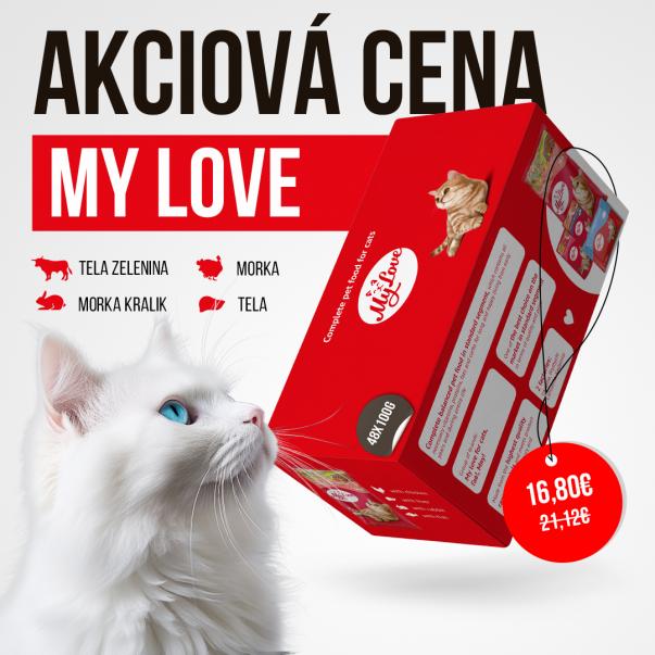 My Love Kapsičky pre mačky 4 príchute SET3 (48x100g) 4,8kg - Kliknutím zobrazíte detail obrázku.