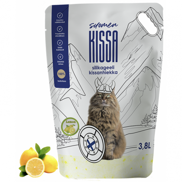 SUOMEN KISSA silikagélové stelivo pre mačky s vôňou citrónu 3,8L 1,5kg (9013) - Kliknutím zobrazíte detail obrázku.