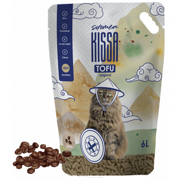SUOMEN KISSA TOFU Podstielka pre mačky s vôňou kávy 6L / 2,5KG (2585) - Kliknutím zobrazíte detail obrázku.