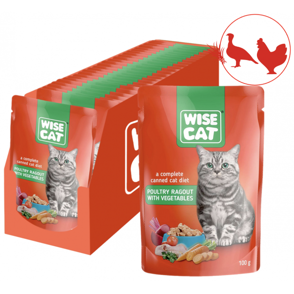 Wise Cat hydinové ragu so zeleninou 24x100 g (1081*) - Kliknutím zobrazíte detail obrázku.