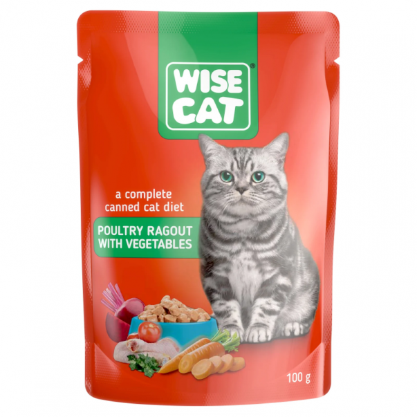 Wise Cat hydinové ragu so zeleninou 100 g (1081) - Kliknutím zobrazíte detail obrázku.