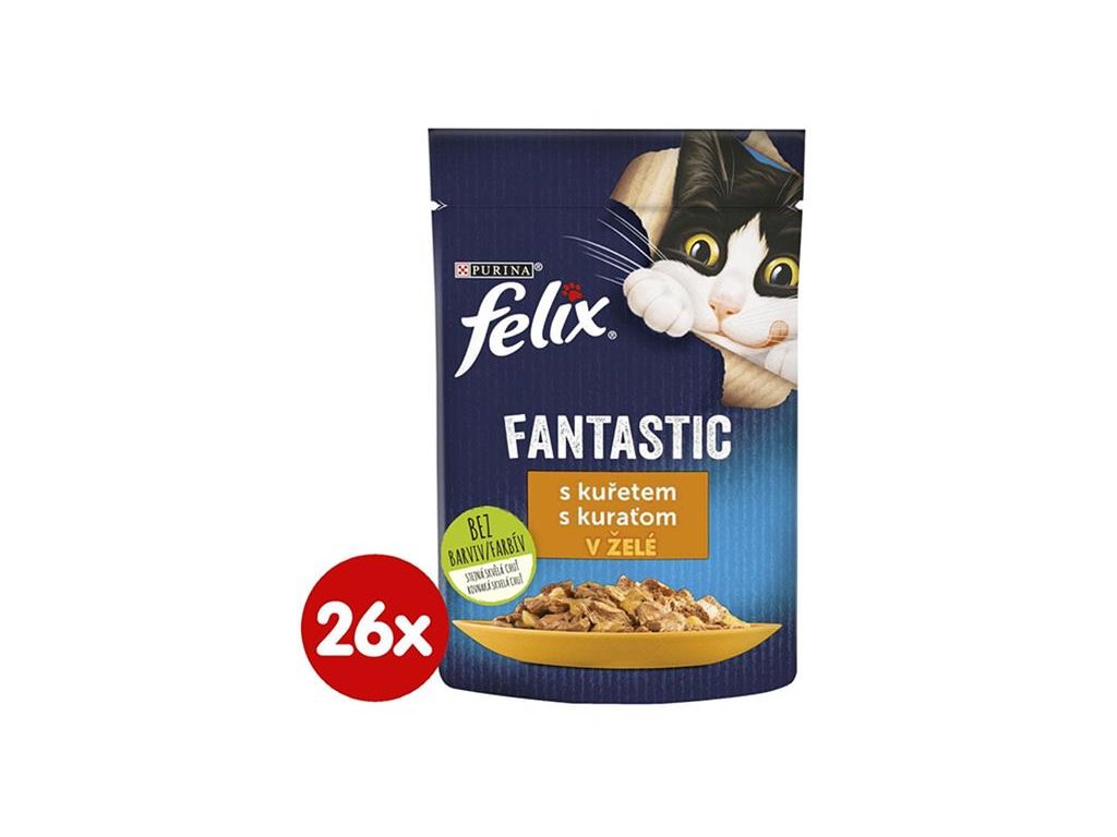 FELIX Fantastic cat kura želé 26 x 85 g - Kliknutím zobrazíte detail obrázku.