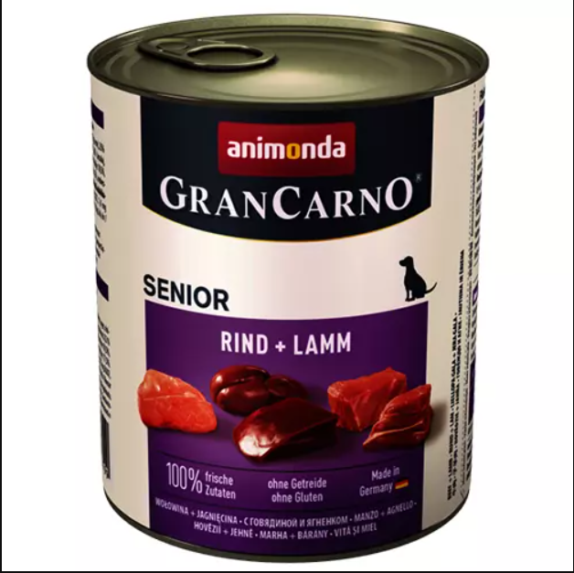 Animonda Gran Carno Senior teľacie & jahňacie mäso 2x 400g kg - Kliknutím zobrazíte detail obrázku.
