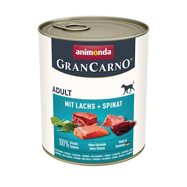 Animonda Gran Carno Original Adult hovädzie a losos + špenát 0,8 kg